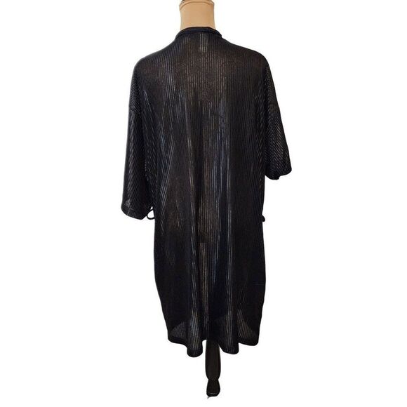 Fredrick's of Hollywood Black Sheer Robe One Size - Picture 2 of 5